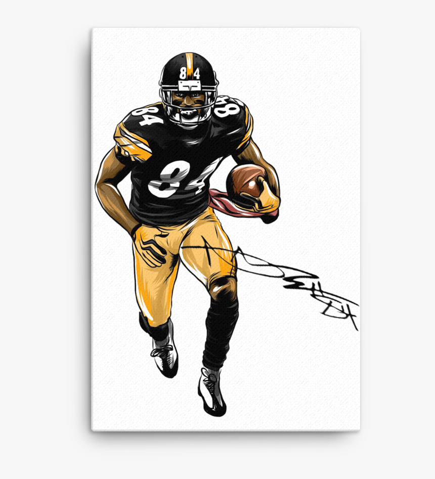 Antonio Brown Driving It Down Signature Art Canvas - Player, HD Png Download, Free Download