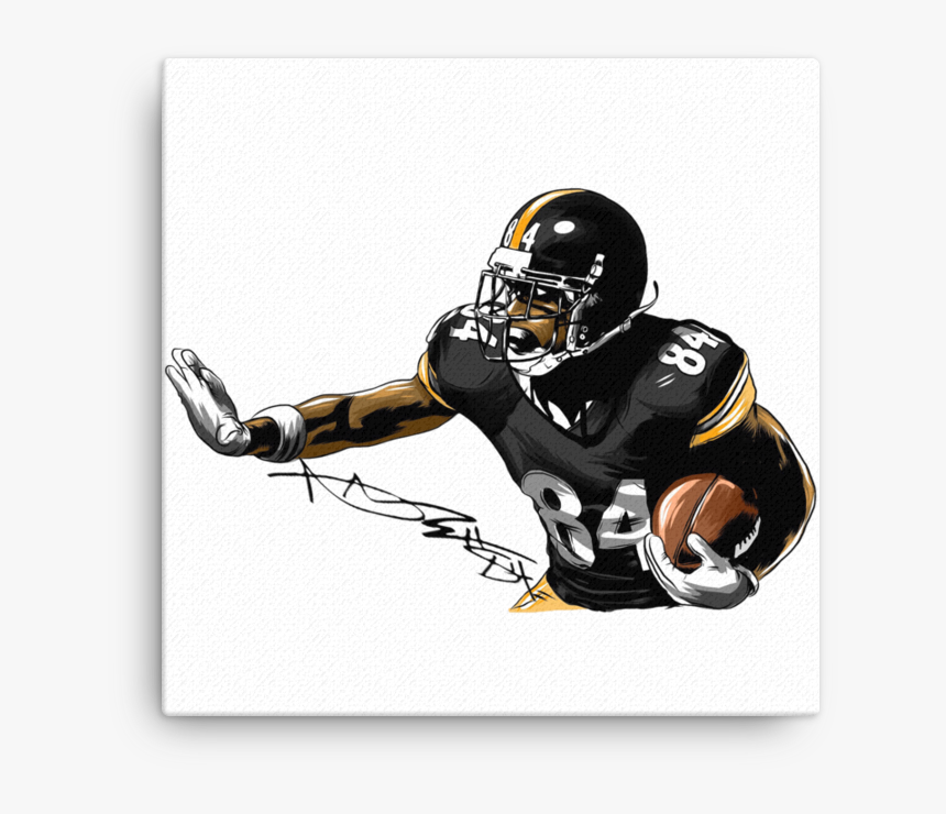 Antonio Brown Blocking The Opponents Art Canvas - Face Mask, HD Png Download, Free Download