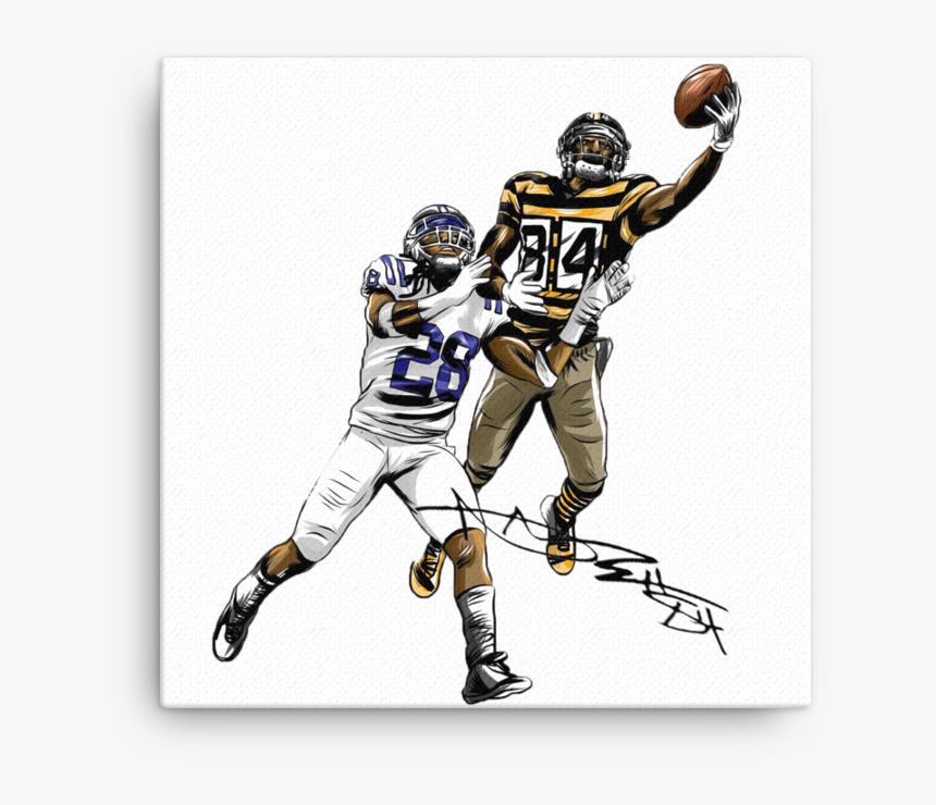 Antonio Brown Interception Signature Art Canvas - Pitcher, HD Png Download, Free Download