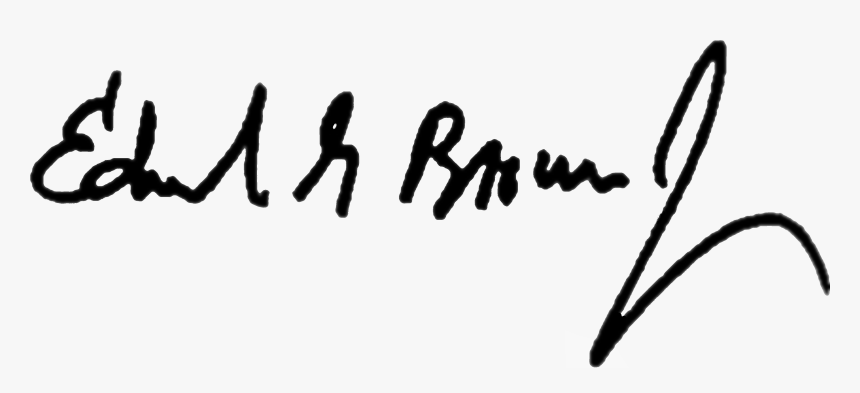 Signature Of California Edmund G - Calligraphy, HD Png Download, Free Download