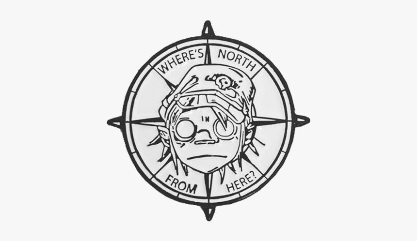 Image Of Where"s North From Here Enamel Pin - Gorillaz Enamel Pin, HD Png Download, Free Download