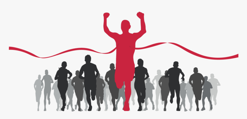 Finish Line Png Download - Group Runners Silhouette, Transparent Png, Free Download