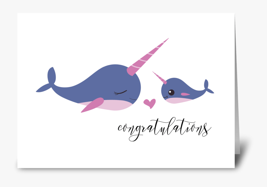 New Baby, Narwhal Greeting Card - Whale, HD Png Download, Free Download