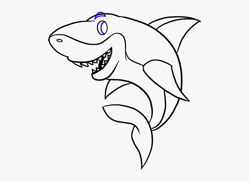 Cartoon Drawing At Getdrawings - Shark Drawing, HD Png Download, Free Download