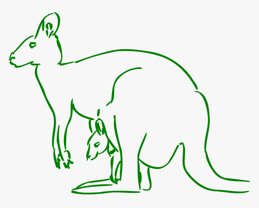 Drawing Kangaroos Kangaroo Australia - Kangaroo Black And White Clipart, HD Png Download, Free Download