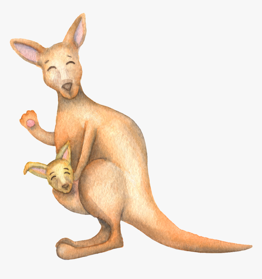 This Graphics Is Hand Drawn Cartoon Smiling Kangaroo - Cute Kangaroo Png, Transparent Png, Free Download