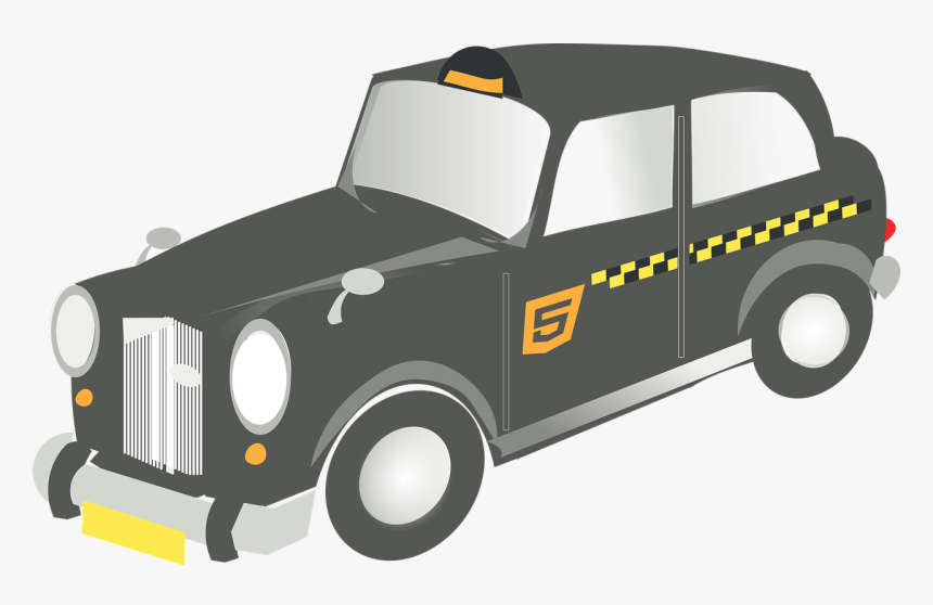 Old British Taxi - Taxi Png Draw, Transparent Png, Free Download