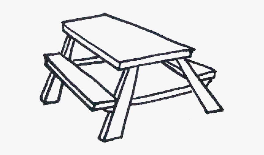 Picnic Table Easy Drawing, HD Png Download, Free Download