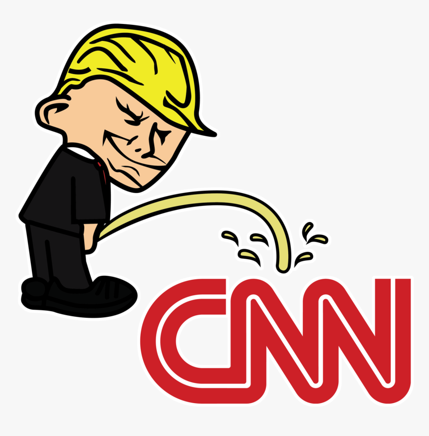 Pi$$ing Trump Badboy Cnn Clear Sticker - Trump Peeing On Cnn Sticker, HD Png Download, Free Download