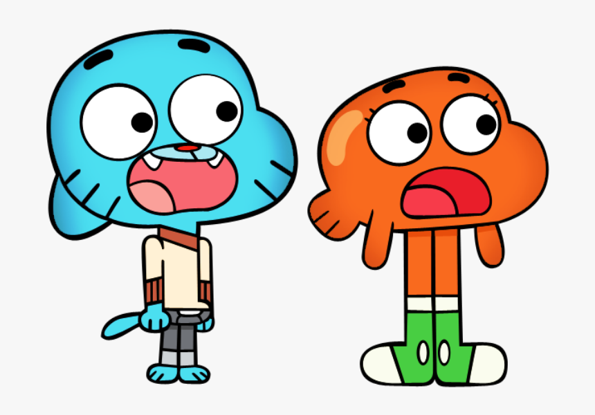 Darwin And Gumball Looking Shocked-edj702 - Gumball And Darwin Png, Transparent Png, Free Download
