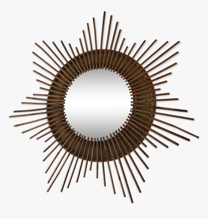 Sun Mirror Rattan Star 70x70cm Vintage - 1 Secondes, HD Png Download, Free Download