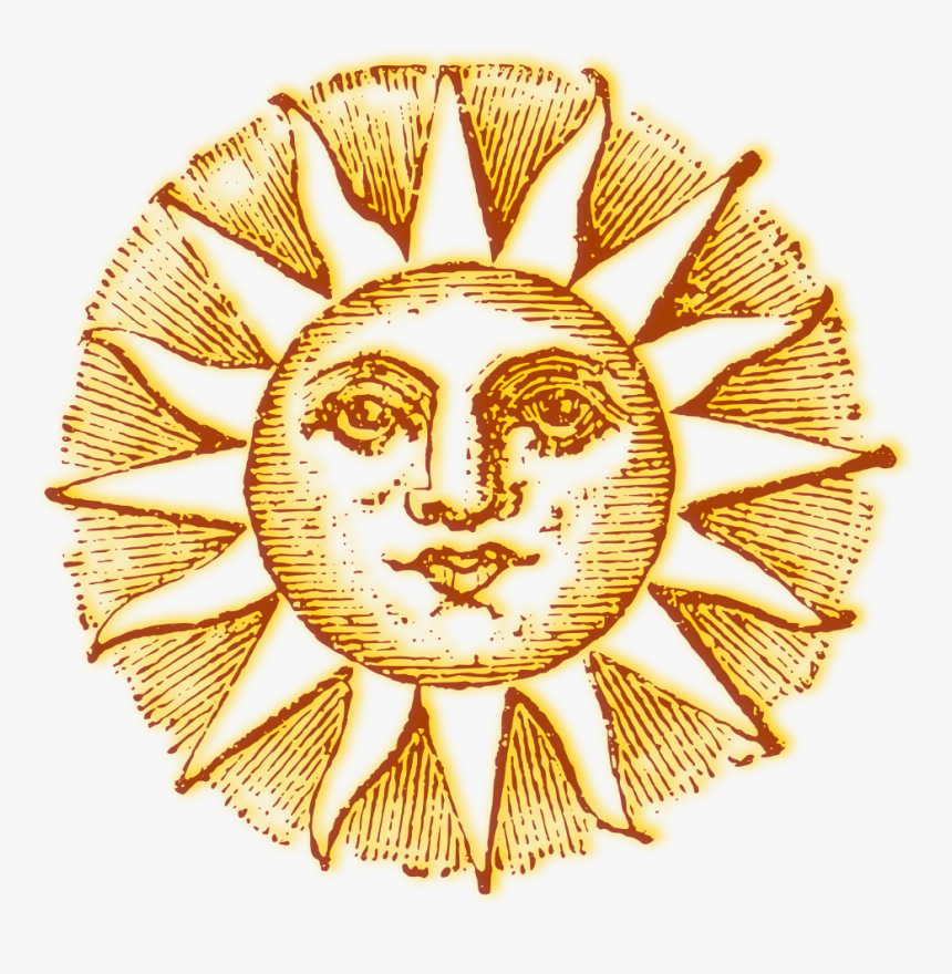 Vintage Sun - Sun On Old Maps, HD Png Download, Free Download