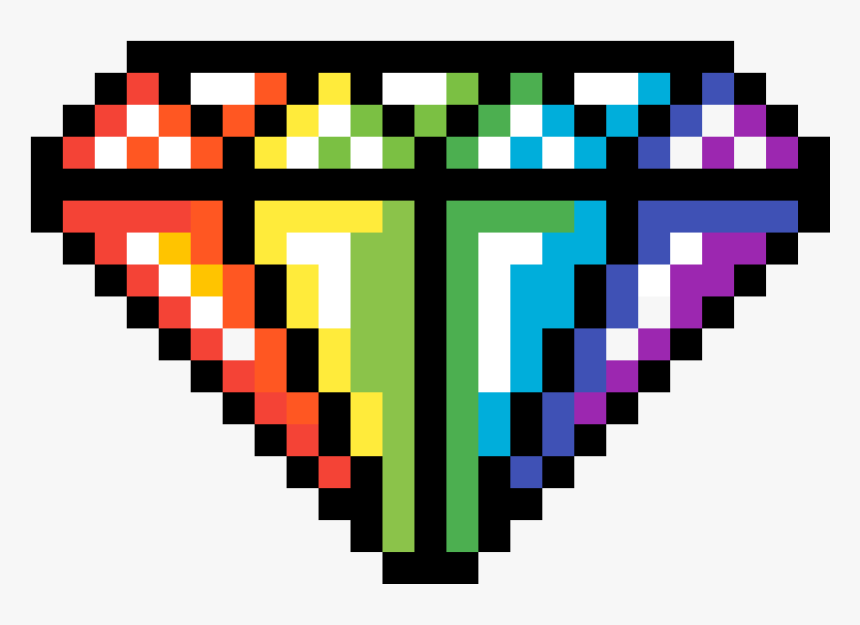 Pixel Art Rainbow Diamond, HD Png Download, Free Download