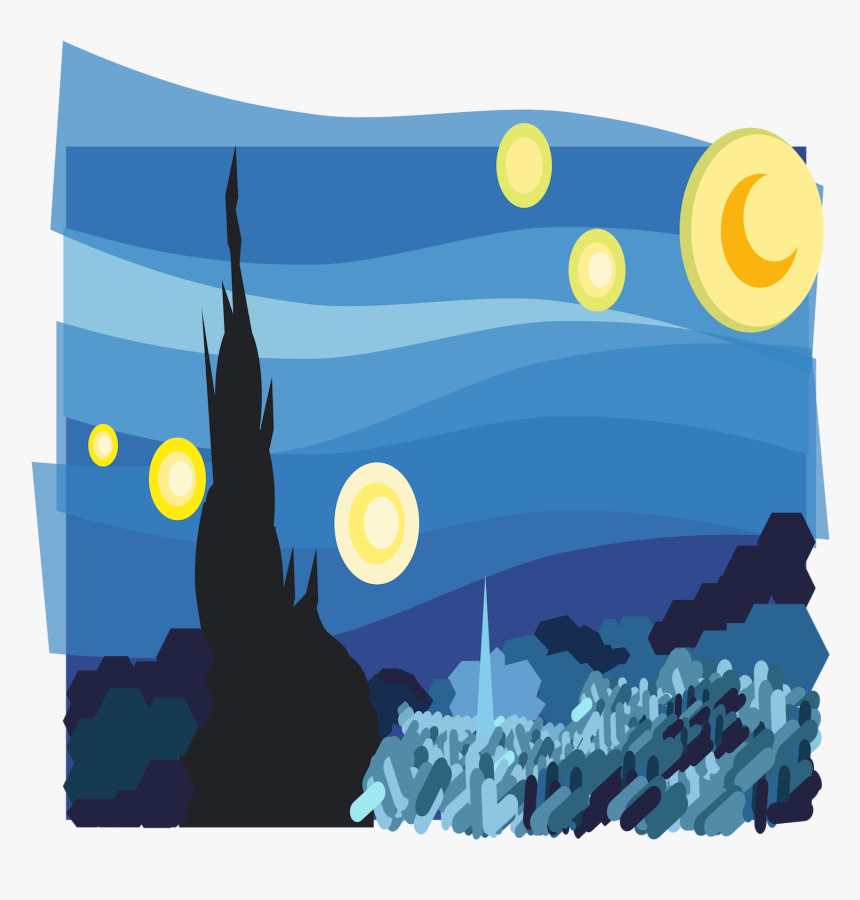 Starry Night Van Gogh Clipart, HD Png Download, Free Download