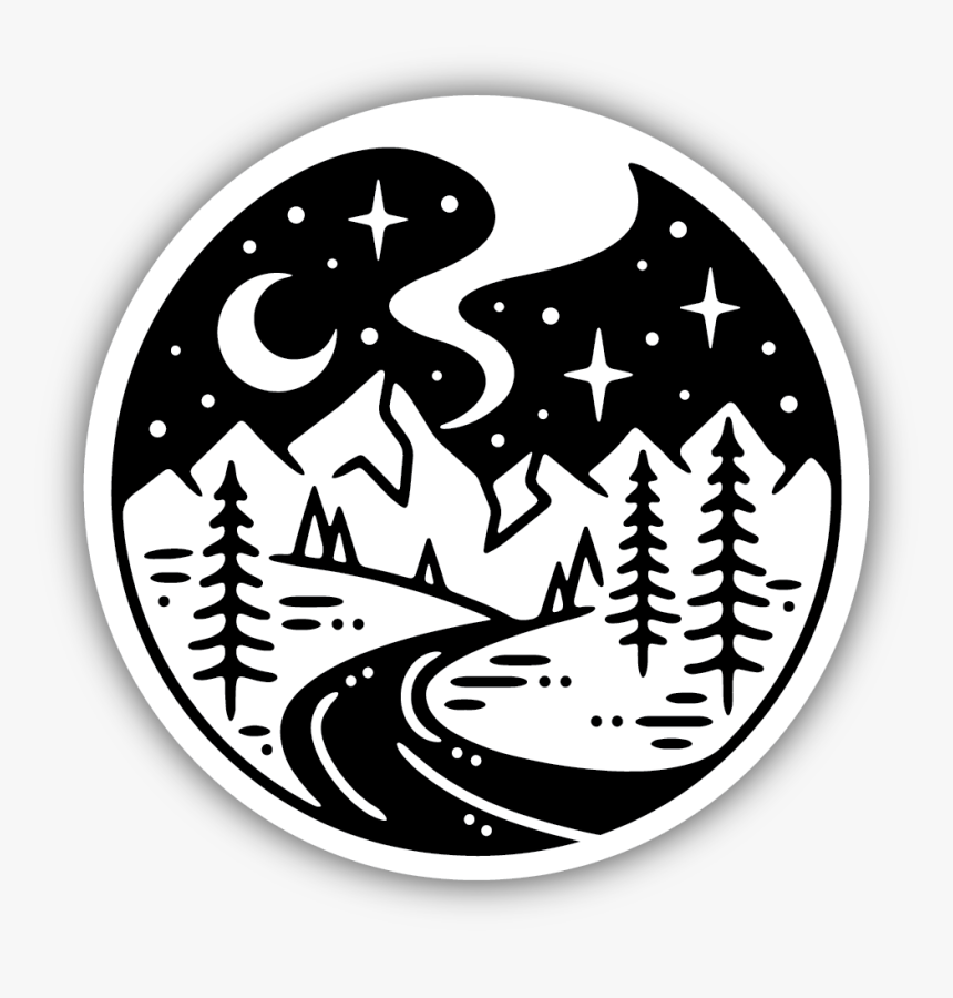 Starry Night River Sticker - Circle, HD Png Download, Free Download