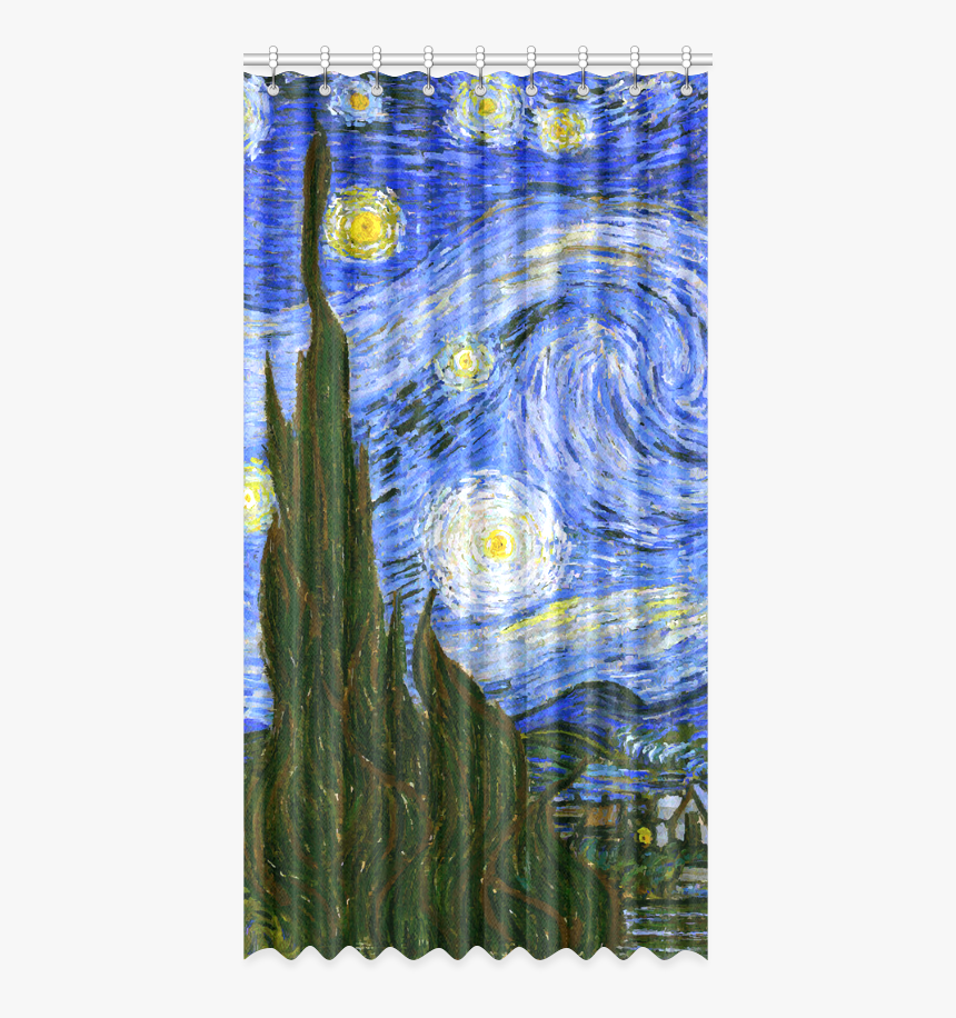 Van Gogh Starry Night Tree Window Curtain - Floral Design, HD Png Download, Free Download