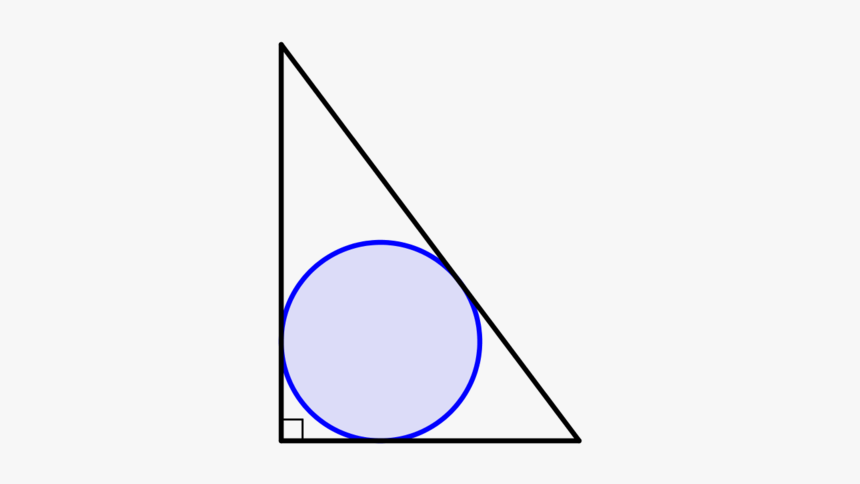 Diagram Shows Blue Circle Inside A Right-angled Triangle, - Triangle, HD Png Download, Free Download