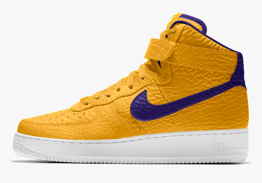 blue and yellow high top air force ones