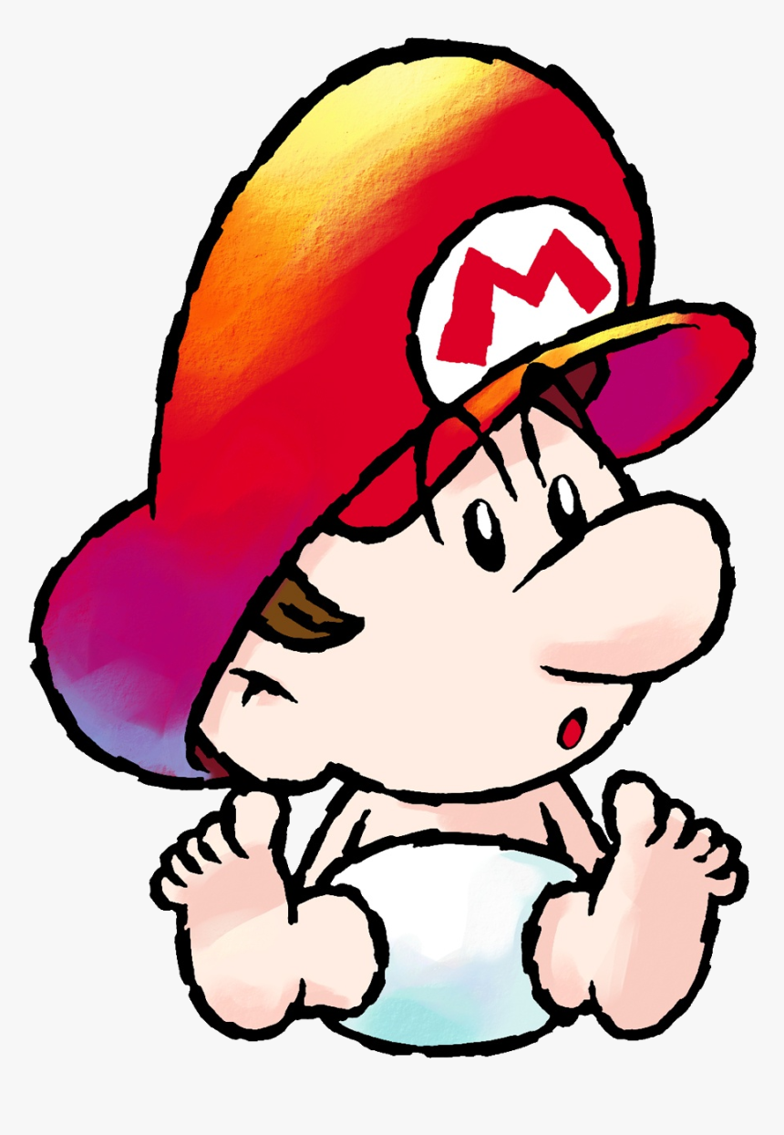 180px-superstar Baby Mario Artwork - Baby Mario Yoshi Island, HD Png Download, Free Download