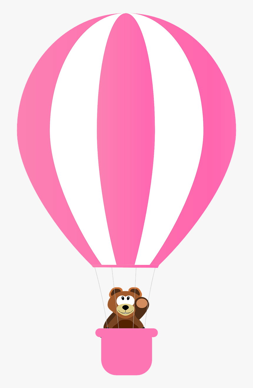 Bear, Rosa, Balloon - Pink Hot Air Balloon Clip Art, HD Png Download, Free Download