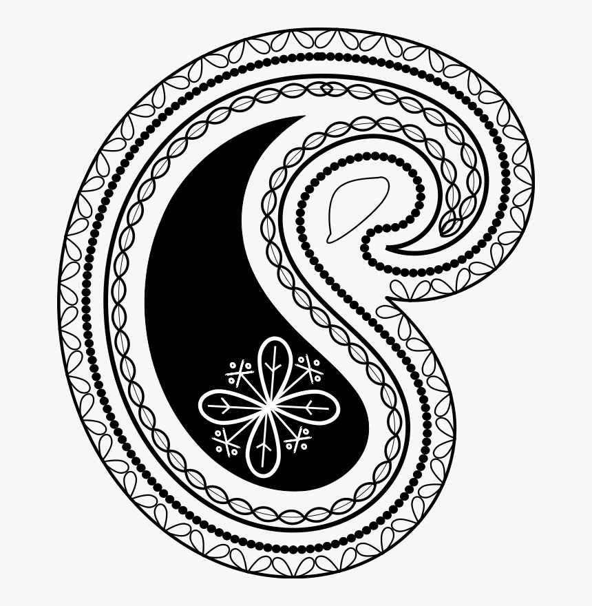 Paisley Cliparts - Black And White Paisley Clip Art, HD Png Download, Free Download