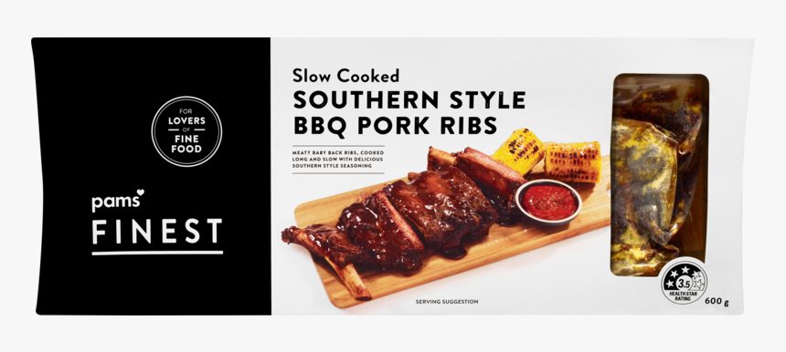 Pams Finest Slow Cooked Southern Style Bbq Pork Ribs, HD Png Download, Free Download