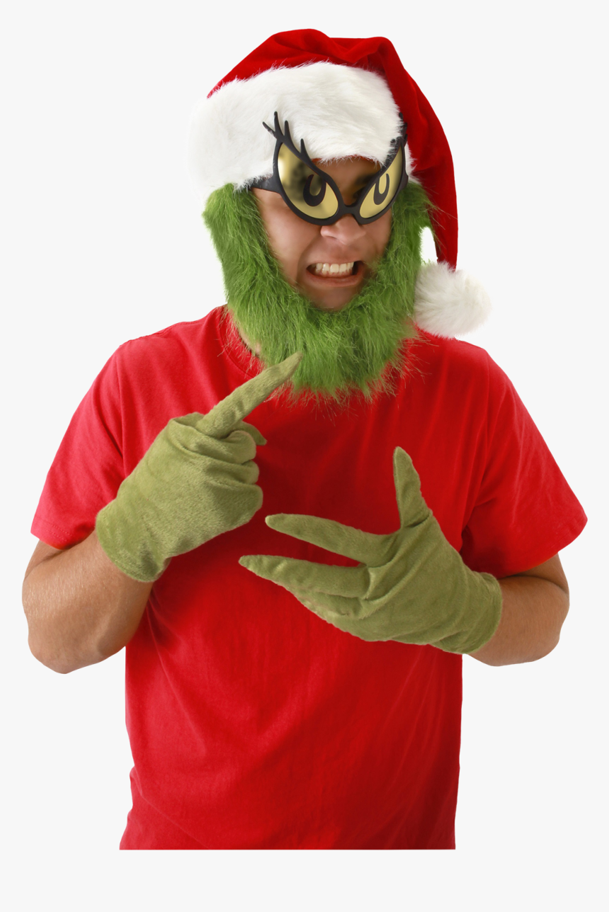 The Grinch Santa Hat With Beard - Grinch Costumes For Adults, HD Png Download, Free Download