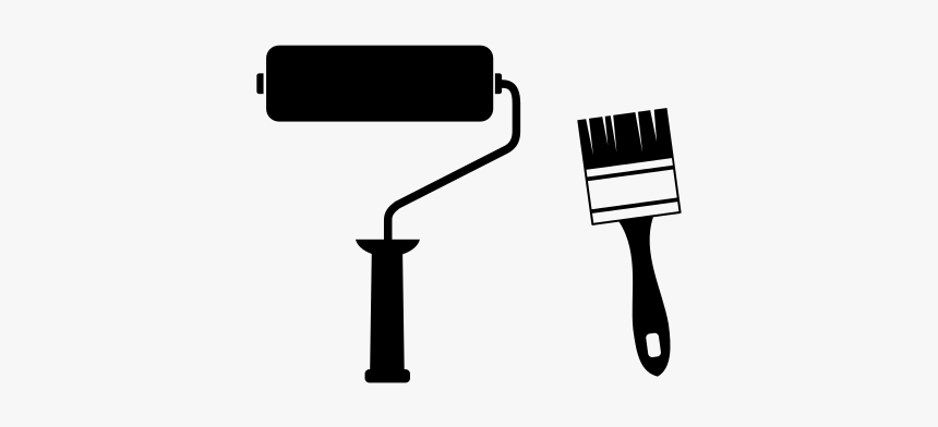 Paint Rollers Paintbrush Free Frame Clipart - Vector Paint Roller Brush, HD Png Download, Free Download