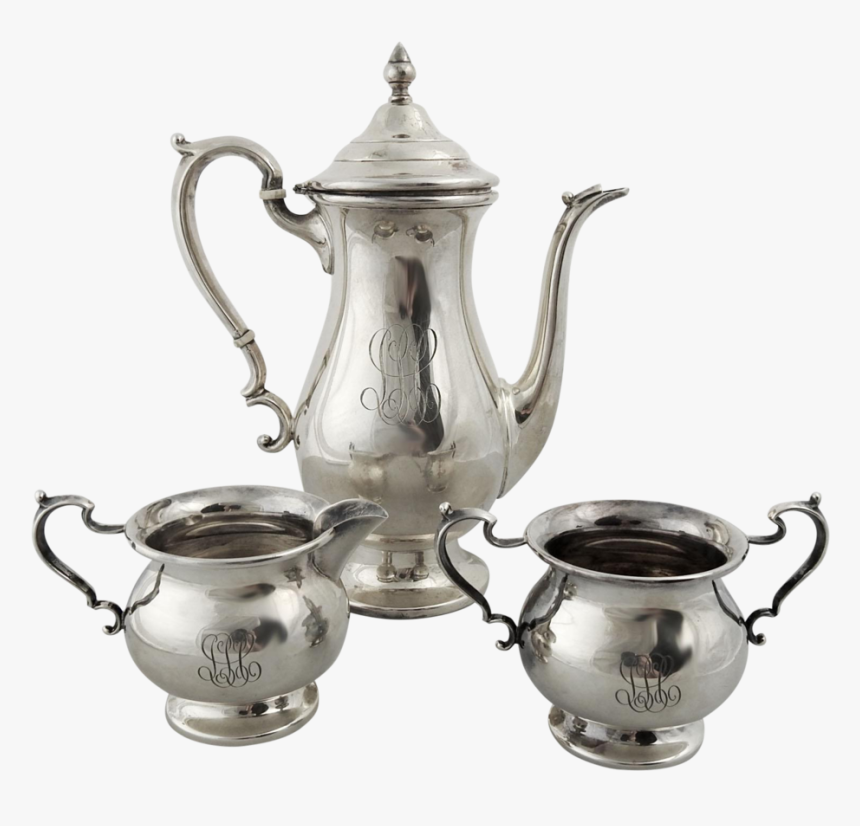 Sterling Silver Tea & Coffee Set, 3 Pcs - Silver Tea Set Png, Transparent Png, Free Download