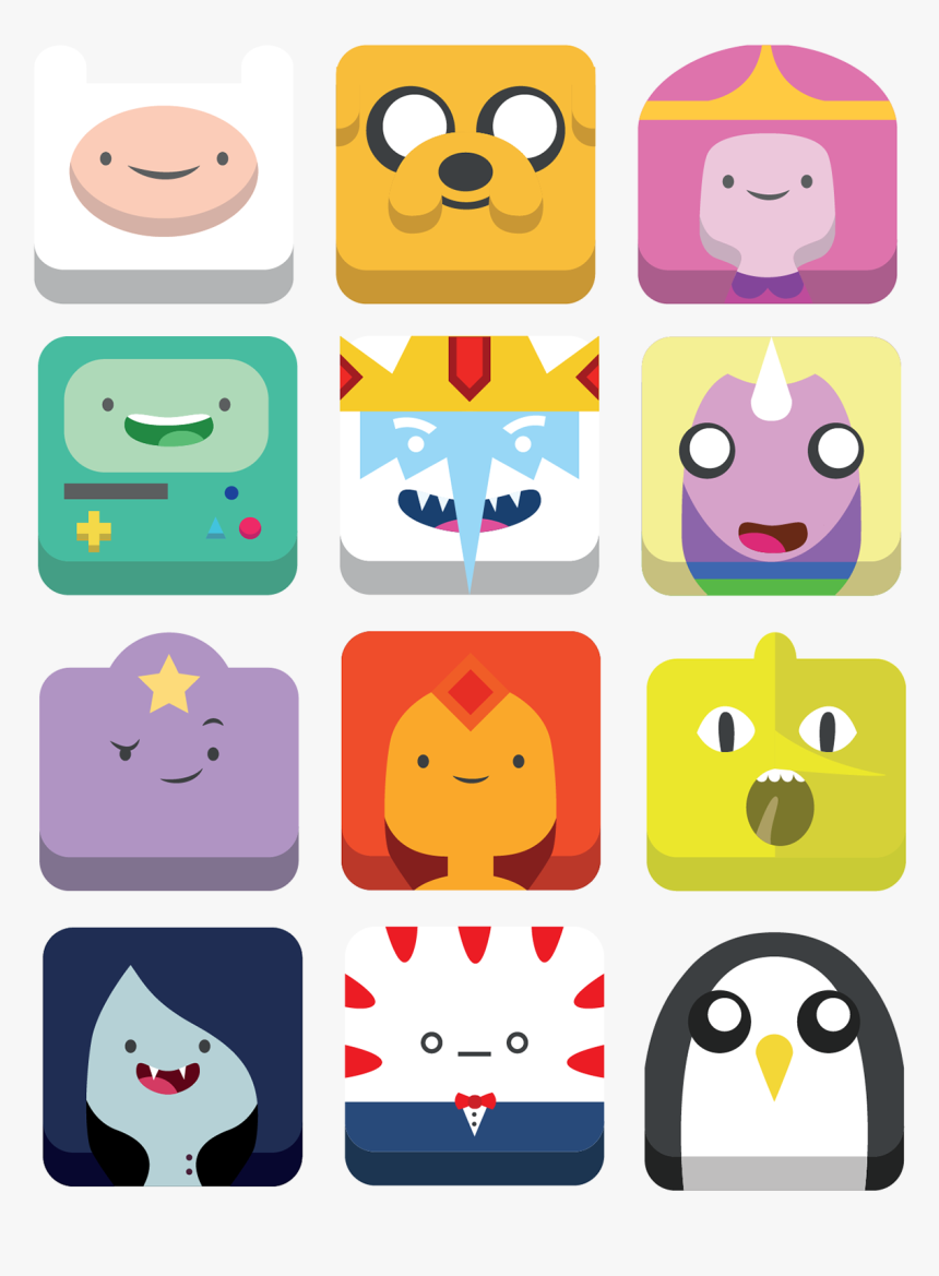 Adventure Time Icons By Nicholas Olsen - Adventure Time Characters Heads, HD Png Download, Free Download