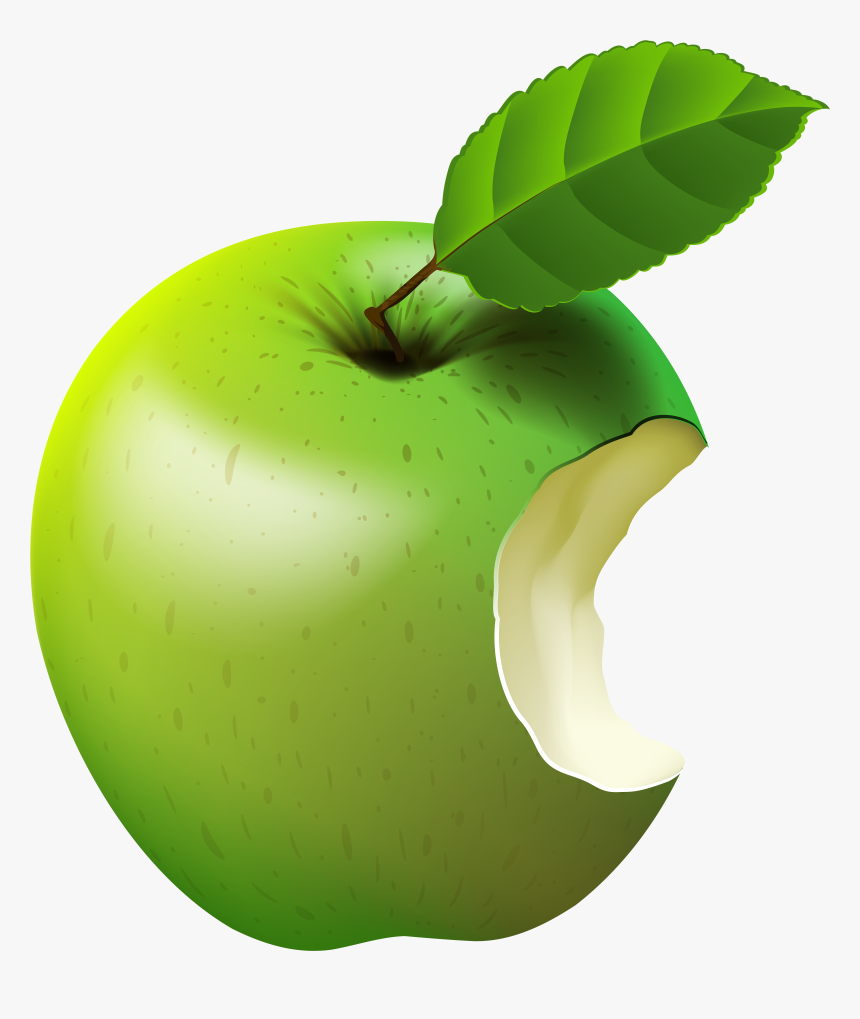 Bitten Apple Green Transparent Clip Art Image, HD Png Download, Free Download