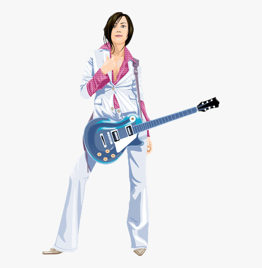 Singer Png Photo Background - Cartoon Female Guitar Png, Transparent Png, Free Download