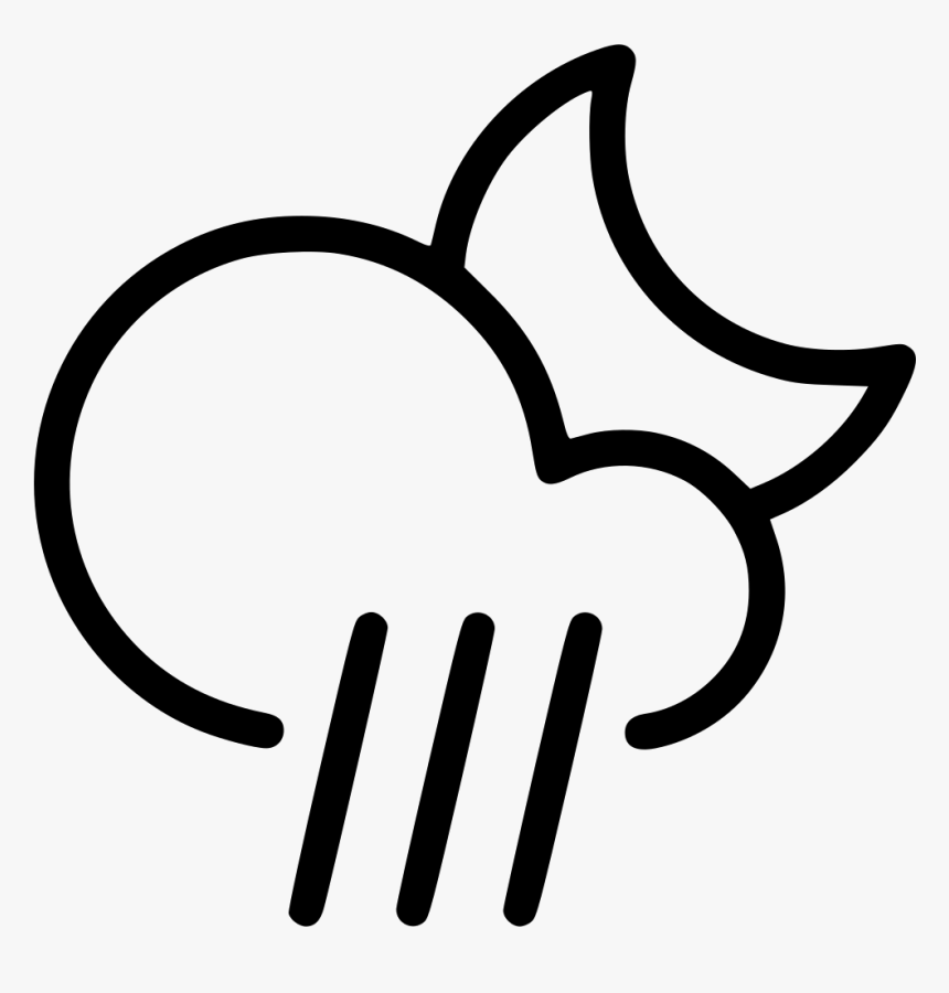 Night Rain Cloud Moon Svg Png Icon Free Download - Hail, Transparent Png, Free Download