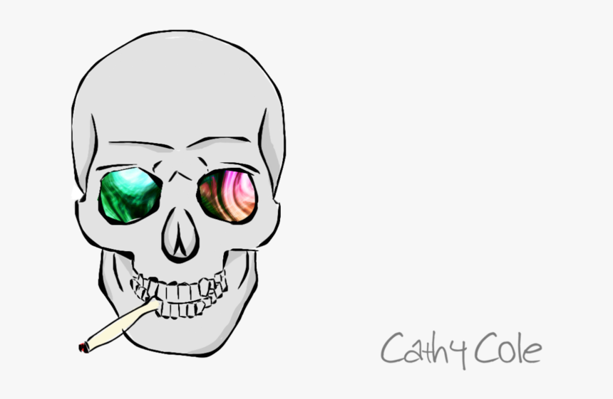 Trippy Transparent Skull - Calavera Con Cigarro Png, Png Download, Free Download