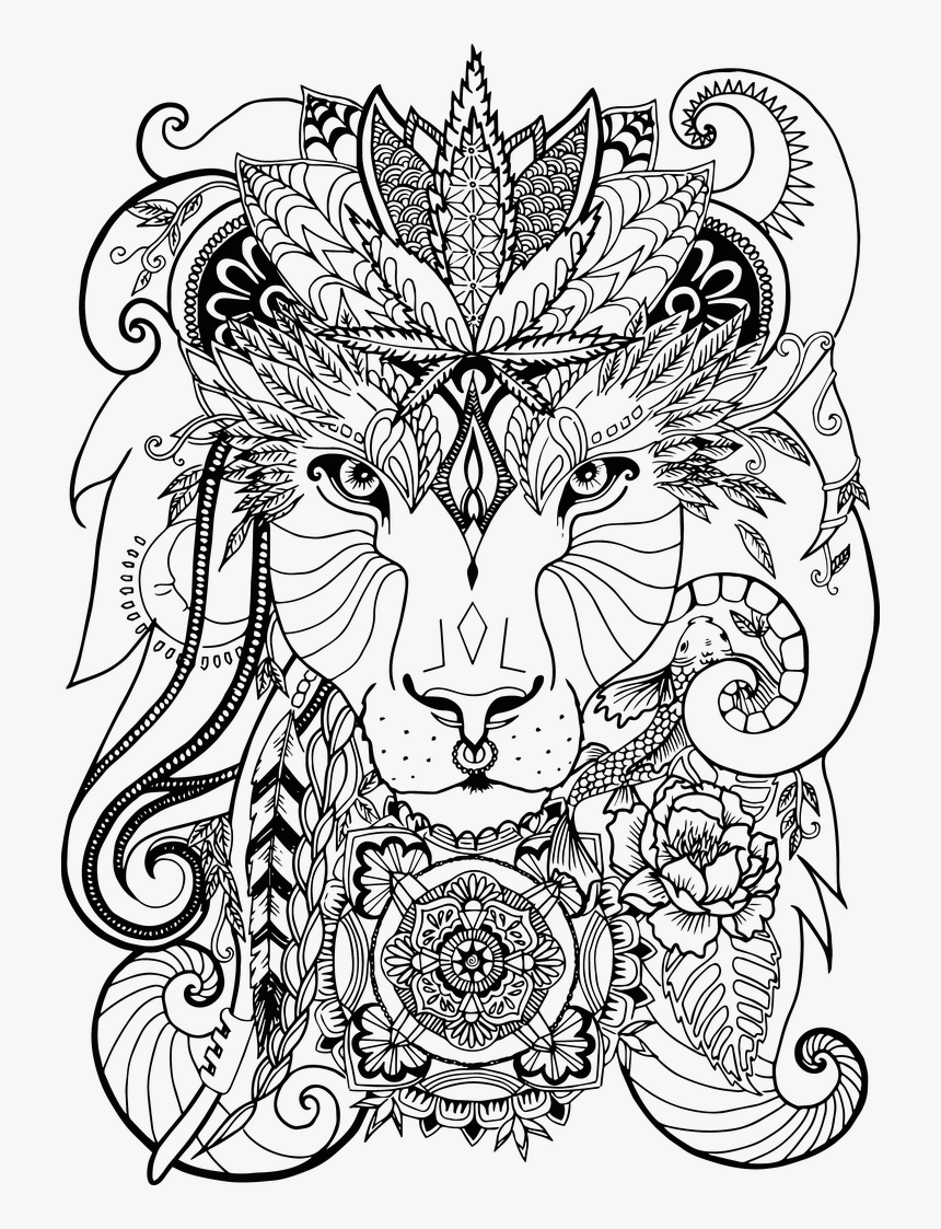 Lion Leon Art Psychedelic - Desenho Psicodelico, HD Png Download, Free Download