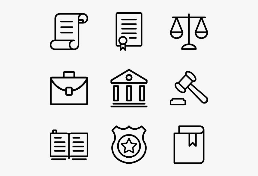 Clip Art Law Icons Free Vector - Drawing Icons, HD Png Download, Free Download