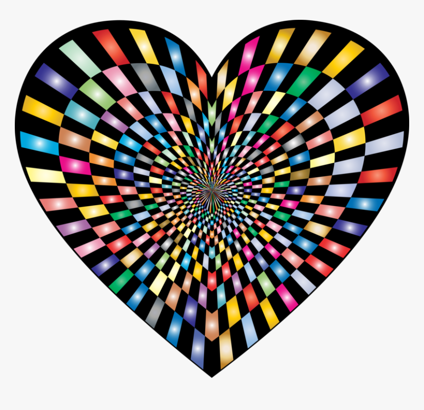 Psychedelic-art - Optical Illusions Art Heart, HD Png Download, Free Download