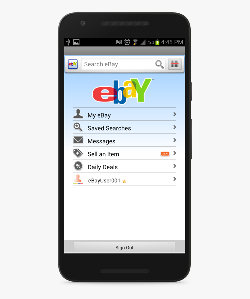 Ebay-andro#1 - 5 - Log Out Ebay App On Iphone, HD Png Download, Free Download