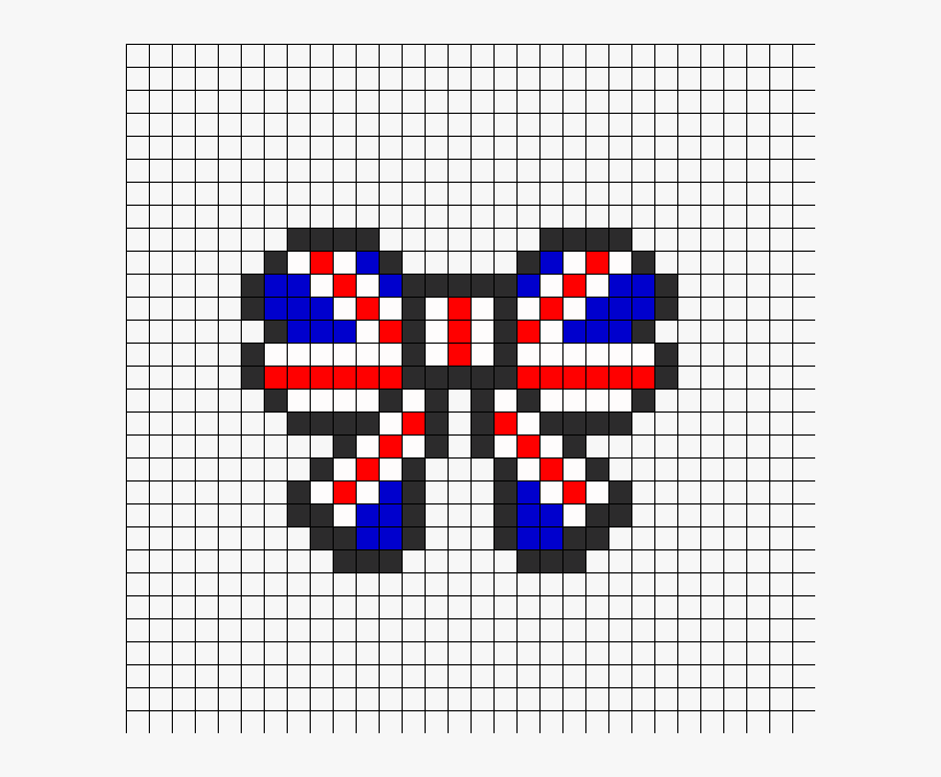 Union Jack British Flag Bow Perler Perler Bead Pattern - Minecraft Death Star Pixel Art, HD Png Download, Free Download