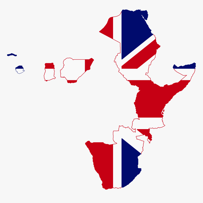 Flag Map Of British Africa - Flag Map Of British Empire, HD Png Download, Free Download