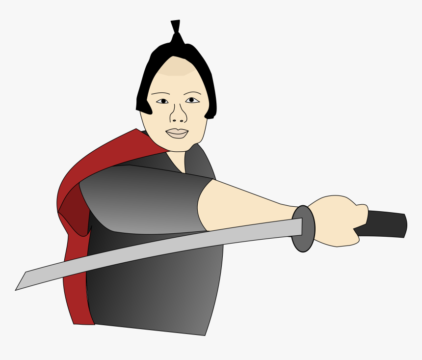 Shoulder,neck,cartoon - Guy With A Sword Clipart, HD Png Download, Free Download