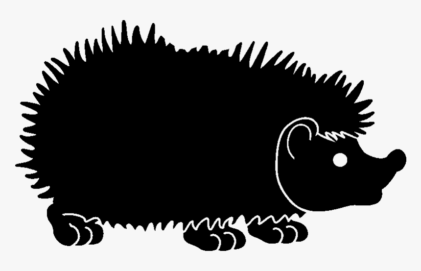 Hedgehog Black Silhouette White - Illustration, HD Png Download, Free Download