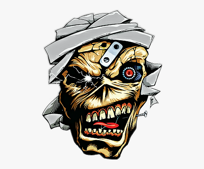 #ironmaiden #eddiethehead #sticker Iron Maiden Eddie - Iron Maiden Logo Eddie, HD Png Download, Free Download