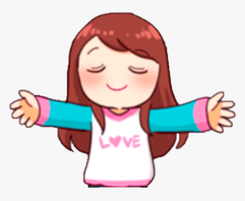 Fangirl"s Activities Telegram Stickers - Anime Sends Virtual Hug, HD Png Download, Free Download