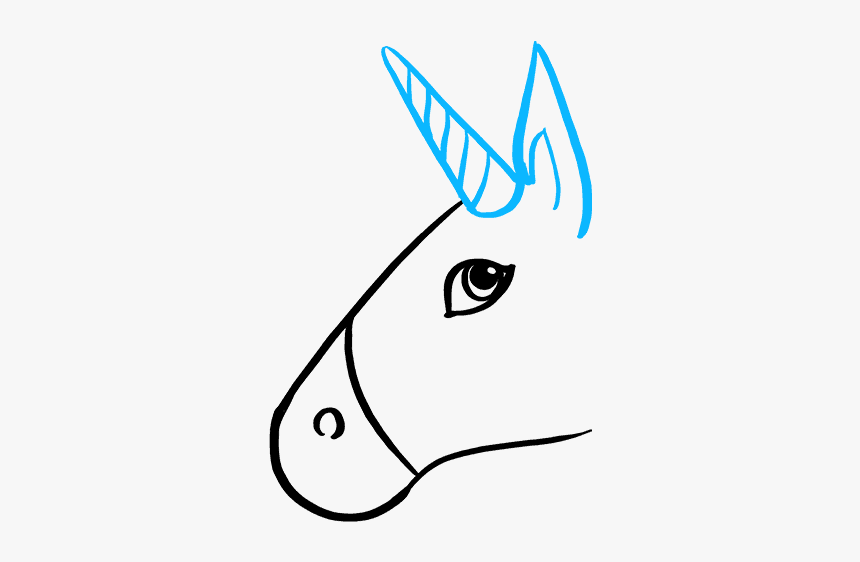 How To Draw Unicorn Emoji - Line Art, HD Png Download, Free Download