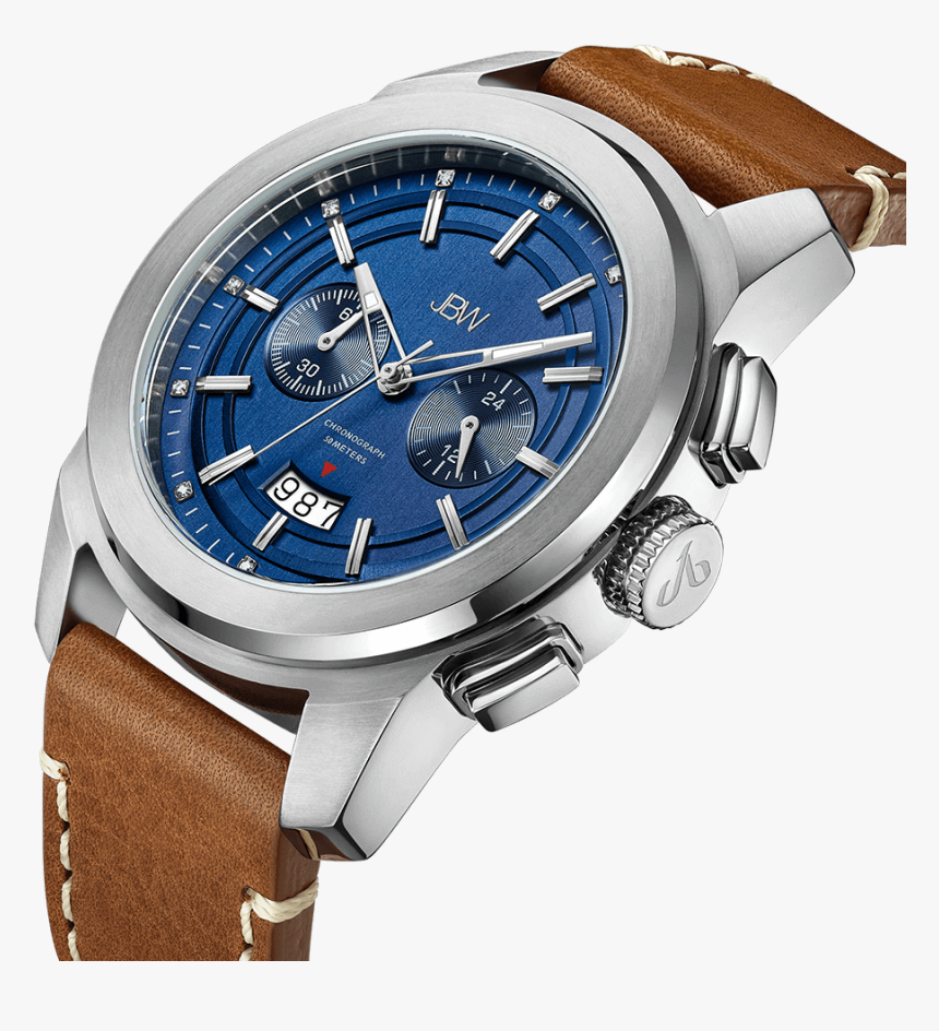 Jbw Mohawk J6352d Stainless Steel Brown Leather Diamond - Watch Jbw J6352b, HD Png Download, Free Download