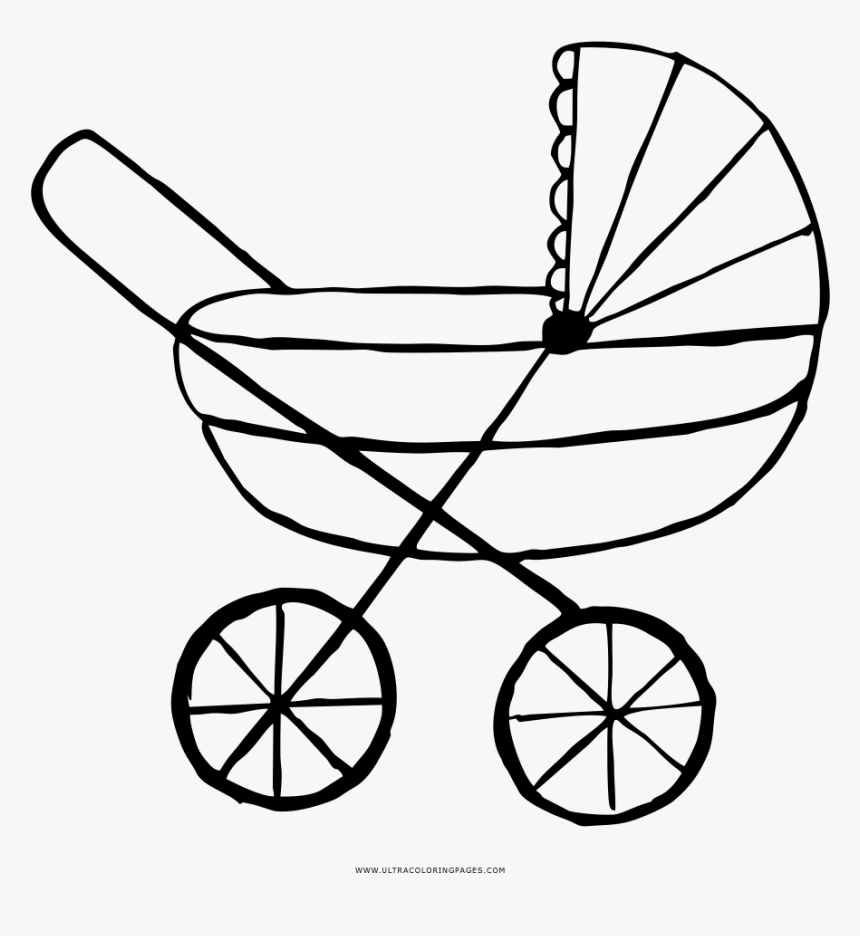 Pram Coloring Page - Baby Carriage Clipart Purple, HD Png Download, Free Download