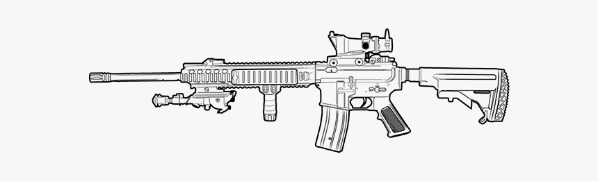 Black And White M4 Gun, HD Png Download, Free Download