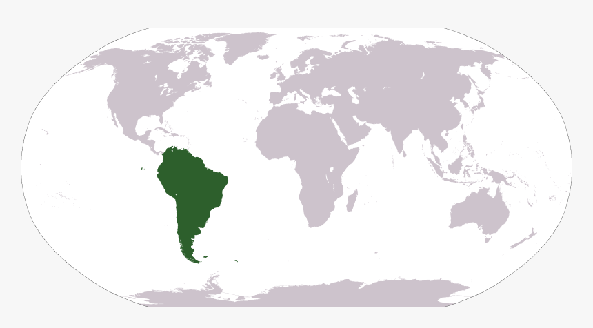 Locationsouthamerica - Latin America Highlighted On A Map, HD Png Download, Free Download