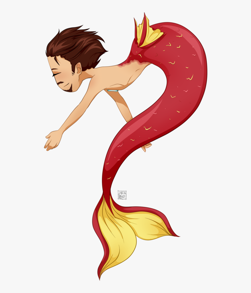 Collection Of Free Merman Drawing Love Download On - Tony And Loki Merman, HD Png Download, Free Download